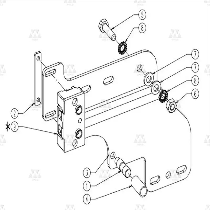 BL-B151ADSX01 | 1x Contact support plate for telescopic execution with car door locking device (K1-2L)